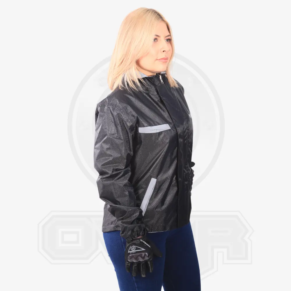 Chaqueta Impermeable Doble Faz Reflectiva Over 100% Azul Rey Dama