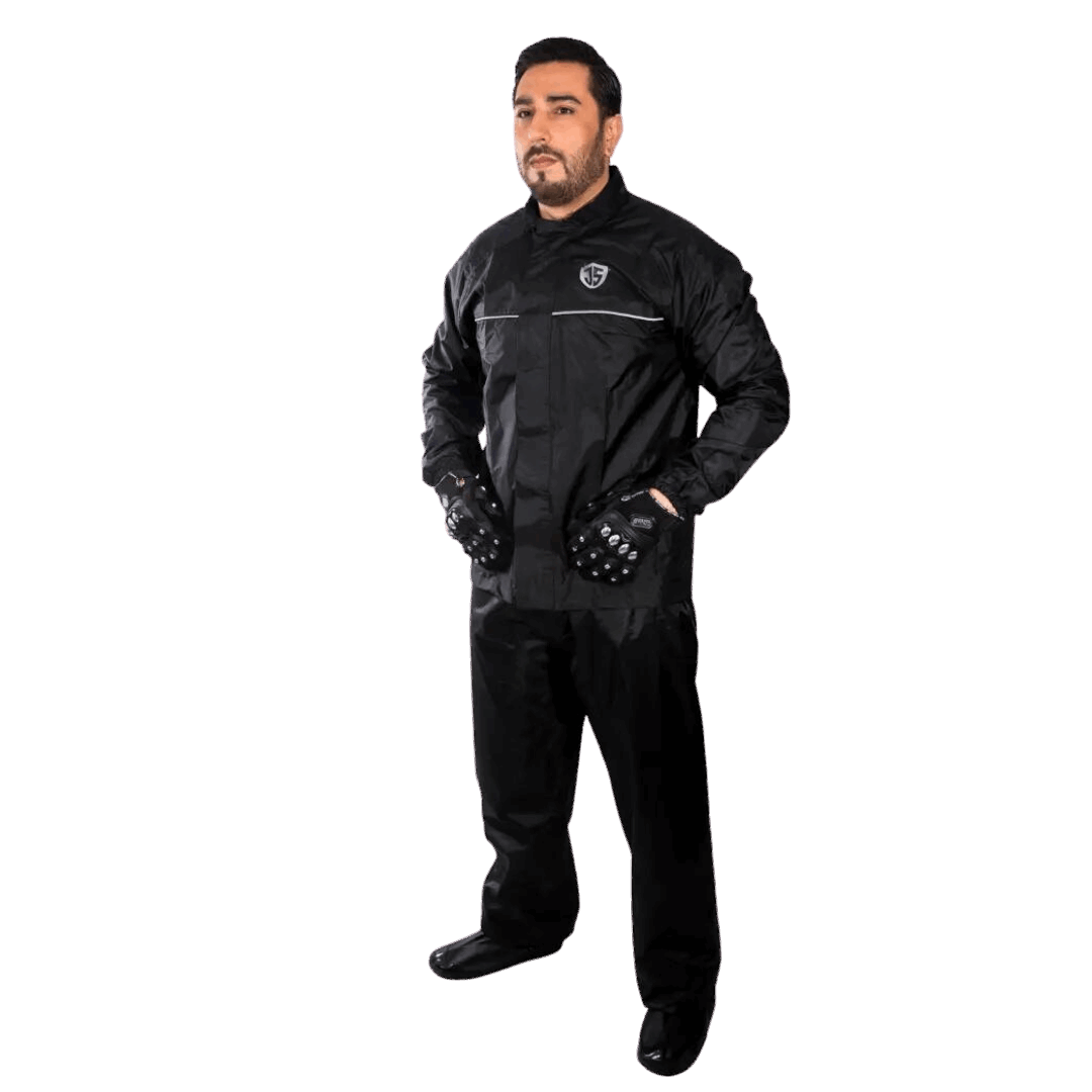 Conjunto Impermeable Tipo Sudadera Jhomar Negro - BSA MOTOS