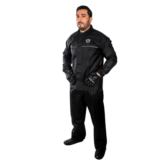 Conjunto Impermeable Tipo Sudadera Jhomar Negro - BSA MOTOS