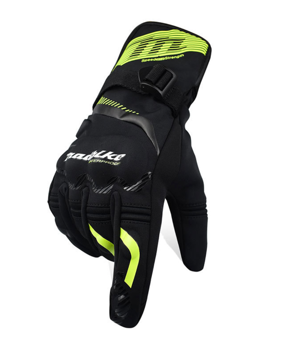 GUANTES IMPERMEABLES MAD BIKE BK 65 NEGRO AMARILLO FLUOR